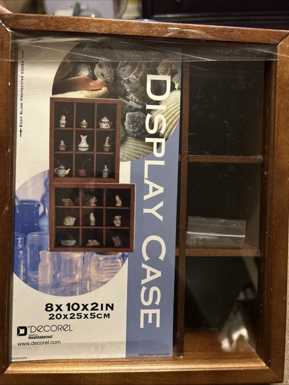 Decorel rubbermade Acrylic Cover & Wood Display Case Frame 8” X 10” X 2” New